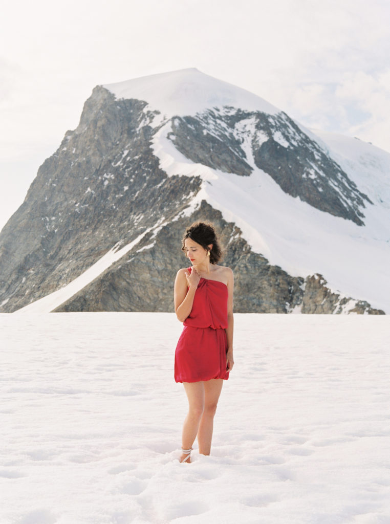 Beautiful image of women from a photo session on a mountaintop in the Swiss Alps
