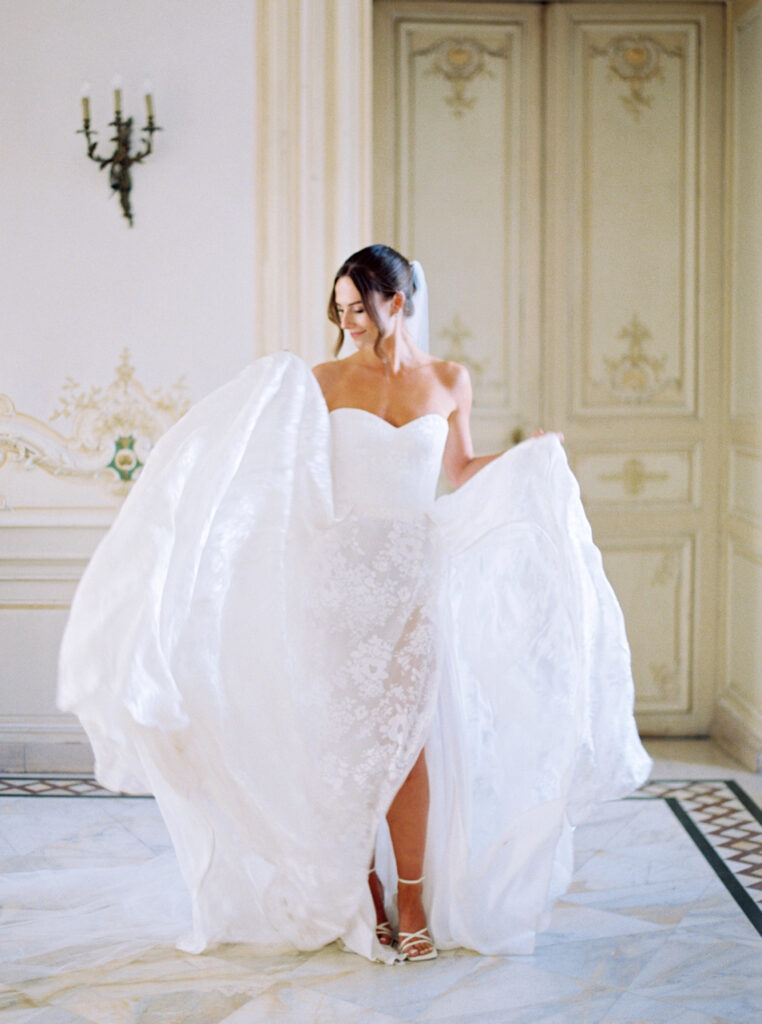 Bride in a French château